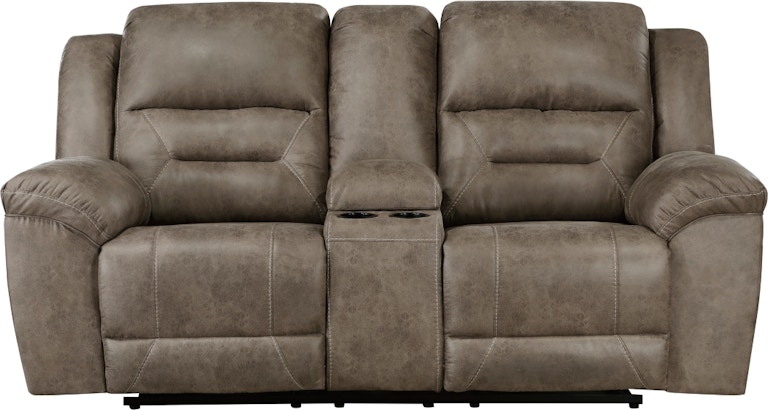 Homelegance Double Reclining Love Seat with Center Console 8538BR-2