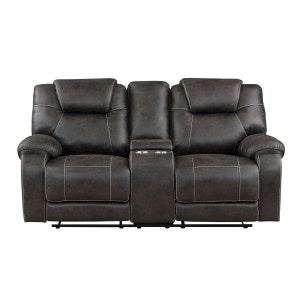 Homelegance Living Room Double Reclining Love Seat with Center Console 8560PM 2 Osmond Designs