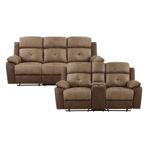 Homelegance 2pc Set: Sofa, Love 8599BRKIT2