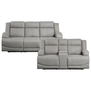 Homelegance 2pc Set: Sofa, Love (Power) 9207GRYKIT2PW