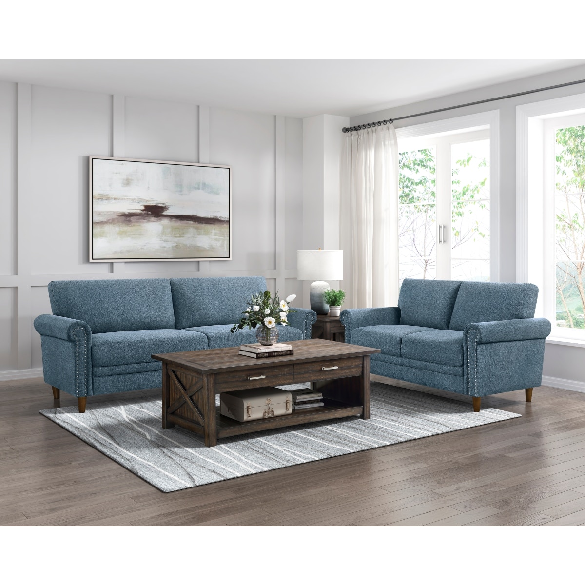 Homelegance Living Room Sofa 9240BUE-3 - Yaletown Interiors