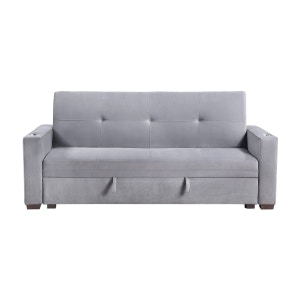  Convertible Sofa with Hidden Storage, Cup Holders and USB charging ports 
