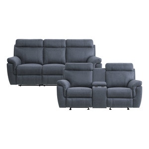 Homelegance 2pc Set: Sofa, Love 9301BUEKIT2
