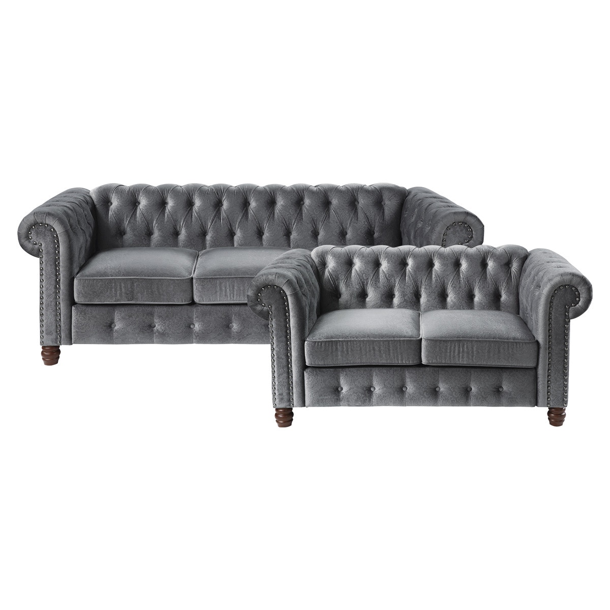 Homelegance 2pc Set: Sofa, Love 9326DGKIT2