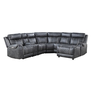  6-Piece Modular Power Reclining Sectional with Right Chaise 