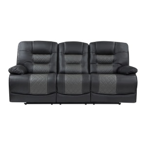  Double Reclining Sofa with Center Drop-Down Cup Holders, Receptacles and USB Ports 