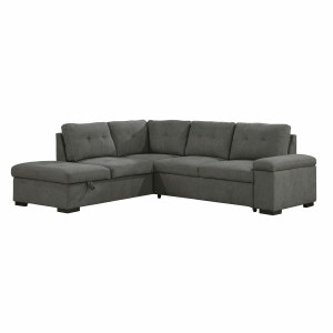  2-Piece Sectional with Pull-out Bed and Left Chaise with Storage Ottoman 