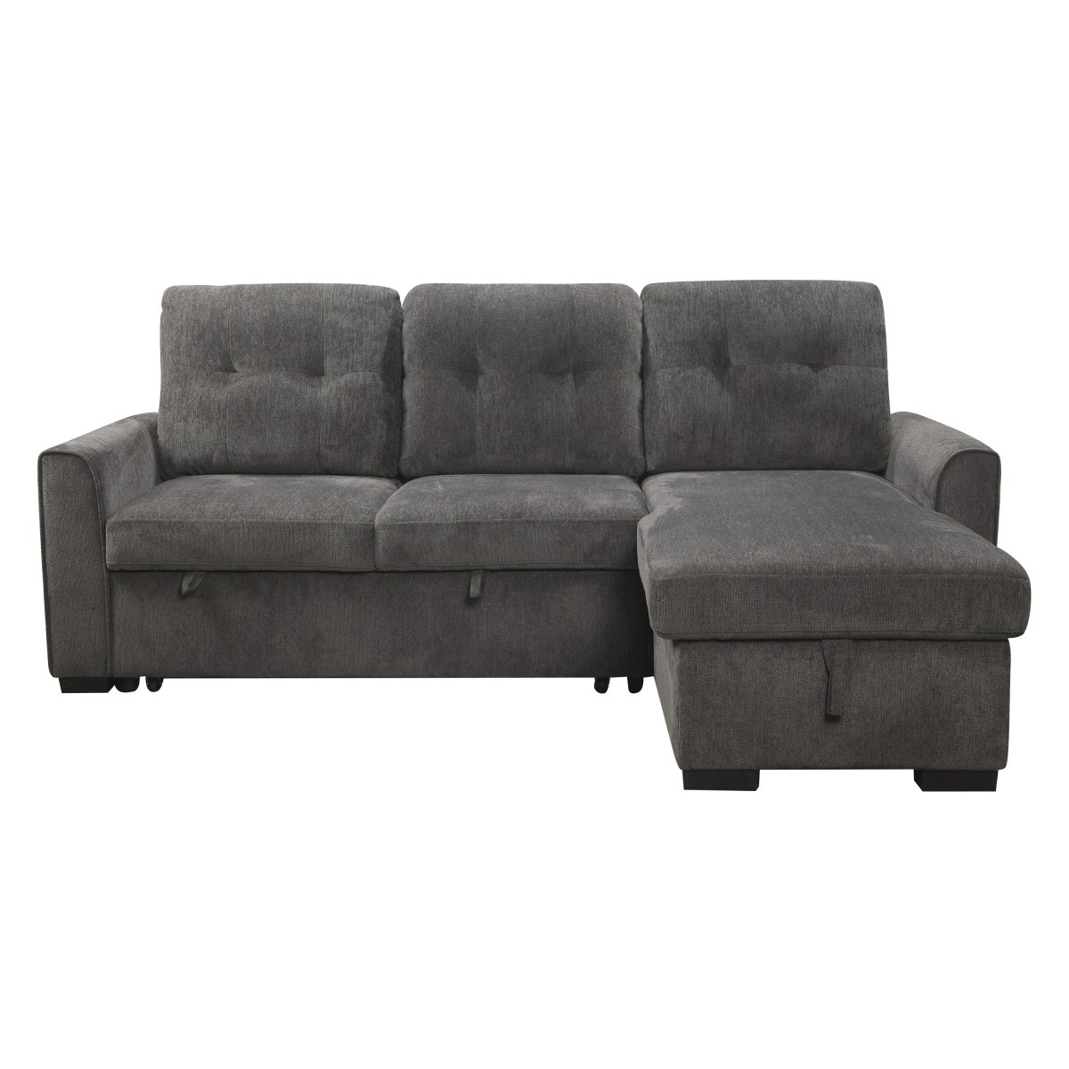  2-Piece Reversible Sectional with Pull-out Bed and Hidden Storage 