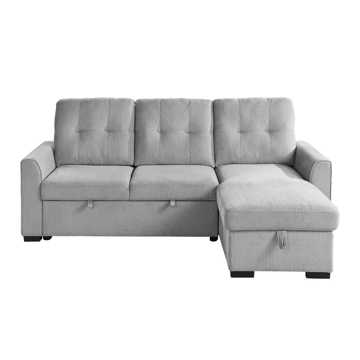  2-Piece Reversible Sectional with Pull-out Bed and Hidden Storage 