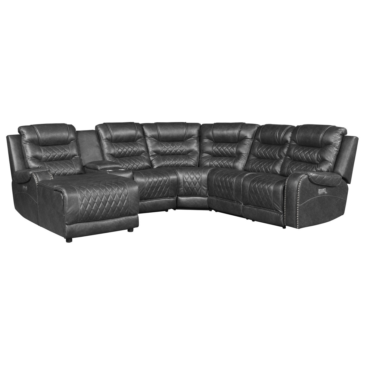  6-Piece Modular Power Reclining Sectional with Left Chaise 