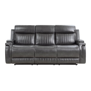  Double Reclining Sofa with Drop-Down Cup Holder 