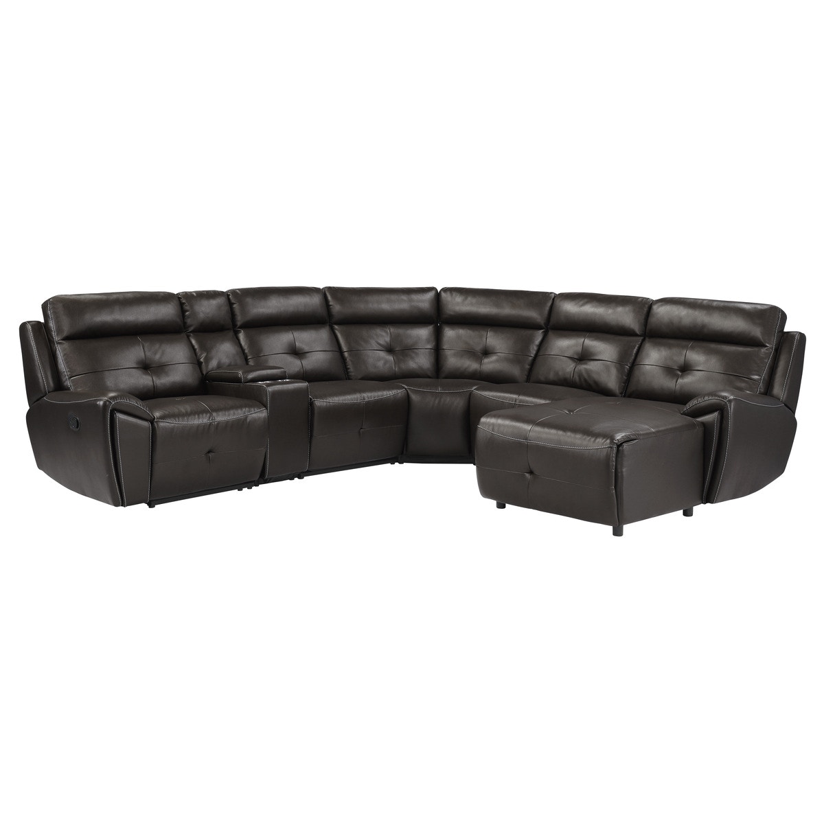  6-Piece Modular Reclining Sectional with Right Chaise 