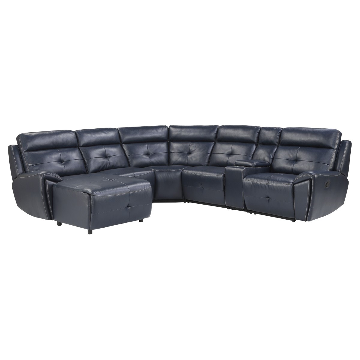  6-Piece Modular Reclining Sectional with Left Chaise 
