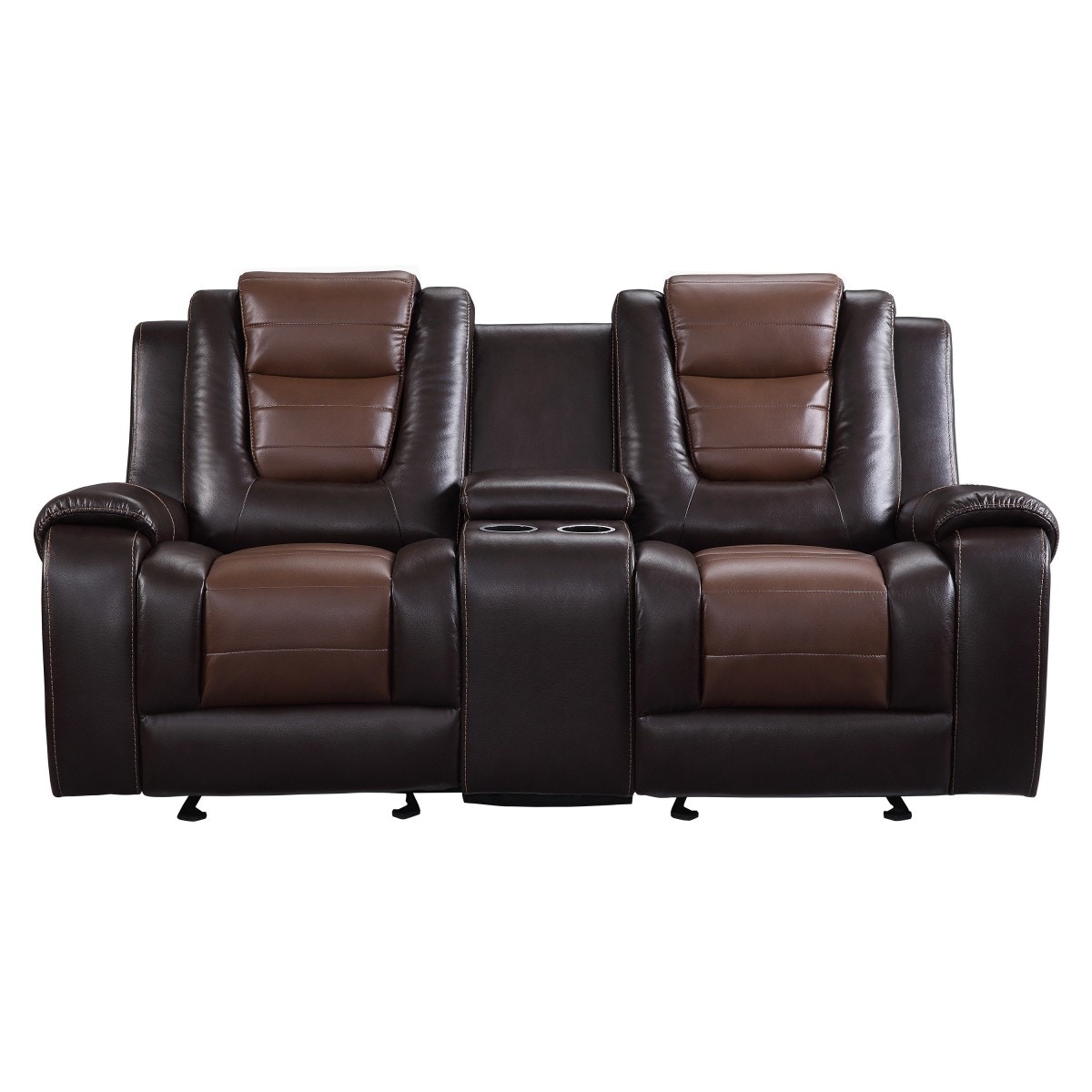 Homelegance center double glider reclining loveseat with discount console