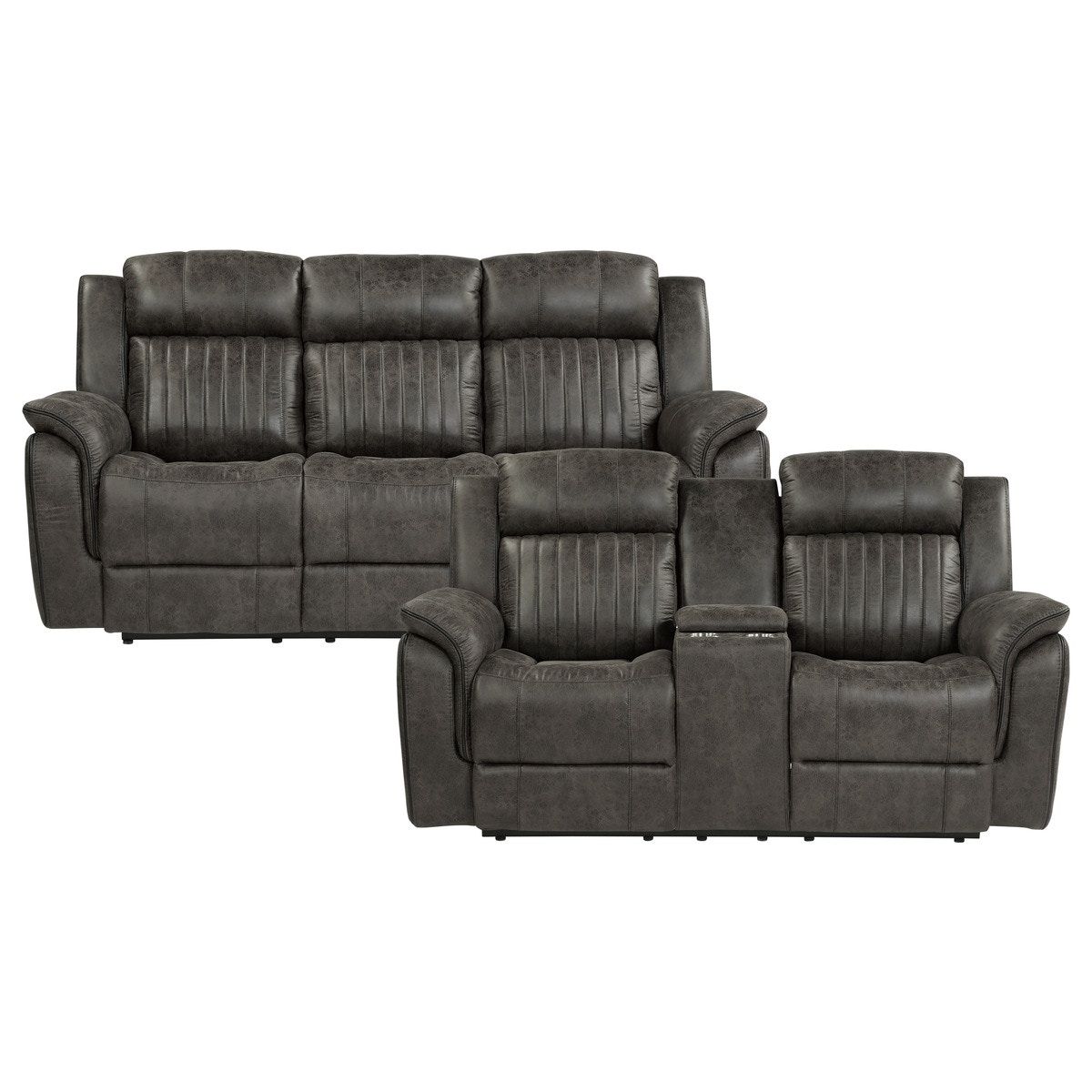 Homelegance 2pc Set: Sofa, Love 9479BRGKIT2