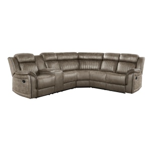 Homelegance 3-Piece Reclining Sectional with Left Console 9479SDBKITSC