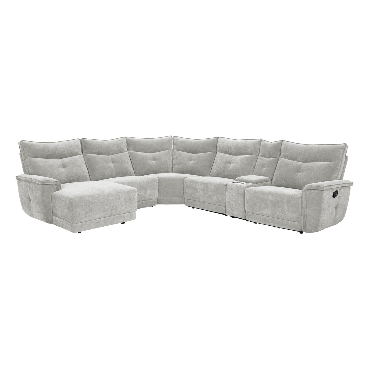 Homelegance 6-Piece Modular Reclining Sectional with Left Chaise 9509MGYKIT65LRR
