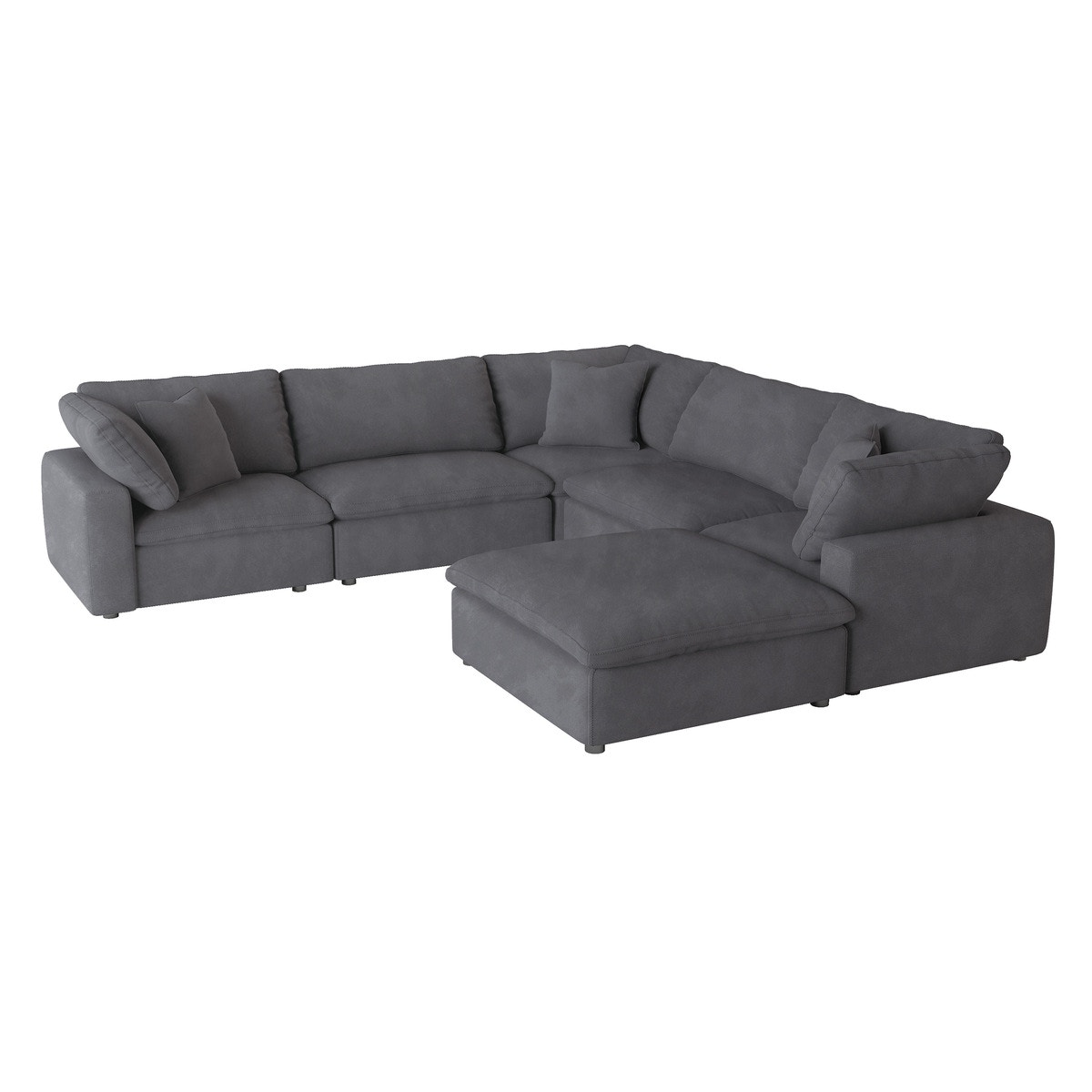 Homelegance 6-Piece Modular Sectional with Ottoman 9546GYKIT6OT