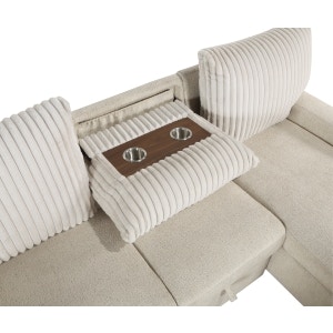  Left Side 2-Seater with Drop-Down Cup Holders and Storage Pouch, Pull-out Bed 