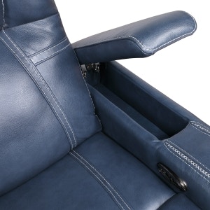  Power Reclining Chair with Power Headrest and Storage Arms 
