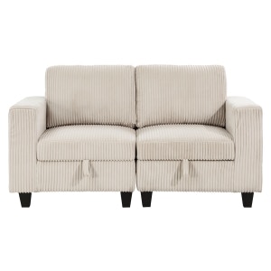  Love Seat with Storage, Storage Pouches and Charging Ports 