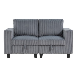  Love Seat with Storage, Storage Pouches and Charging Ports 
