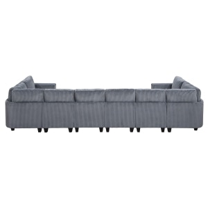  8-Piece Sectional with Storage, Storage Pouches and Charging Ports 