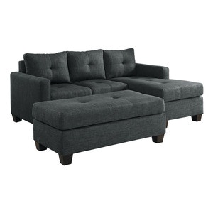 Homelegance 2-Piece Reversible Sofa Chaise with Ottoman 9789DGKIT2OT