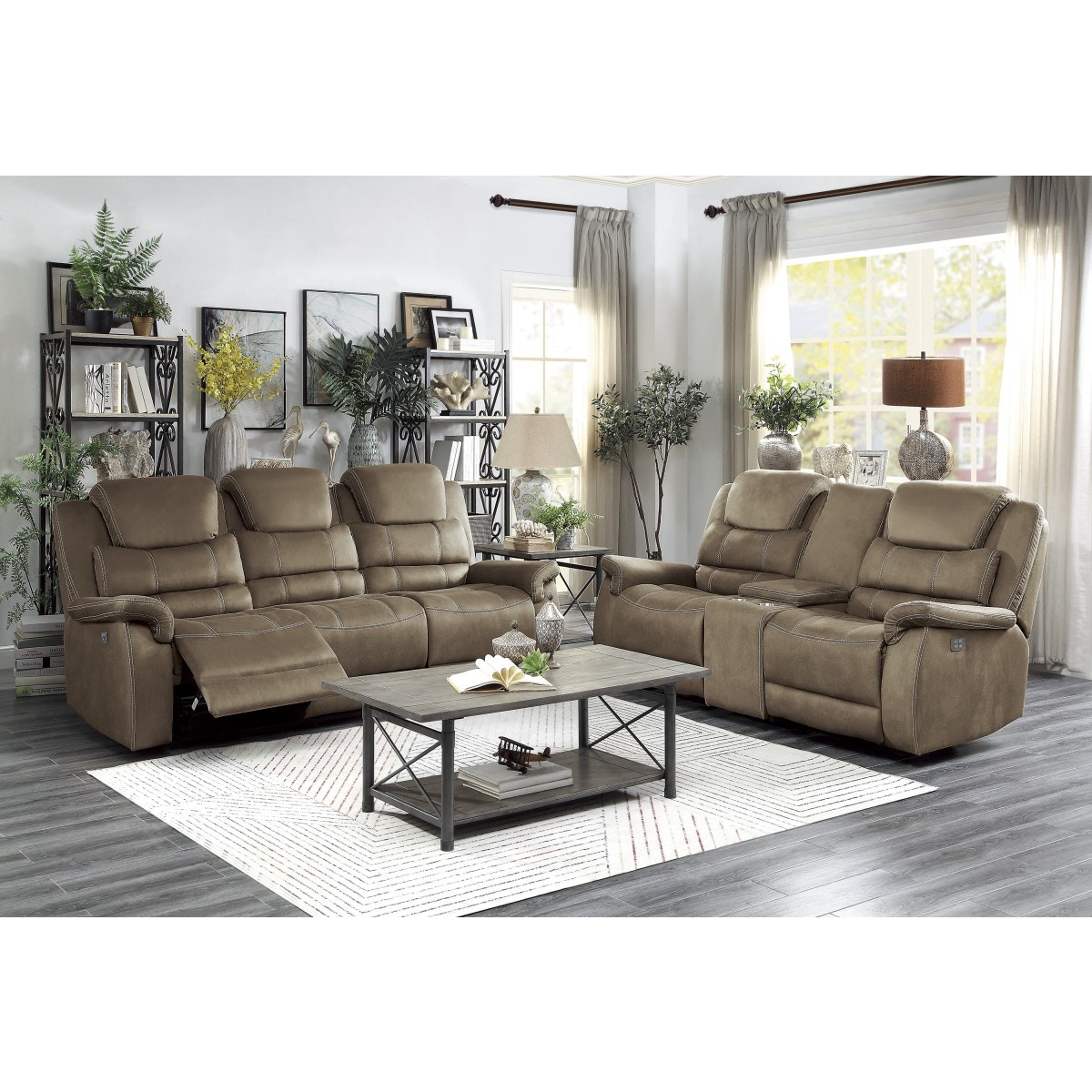 Homelegance Living Room Power Double Reclining Sofa With Power