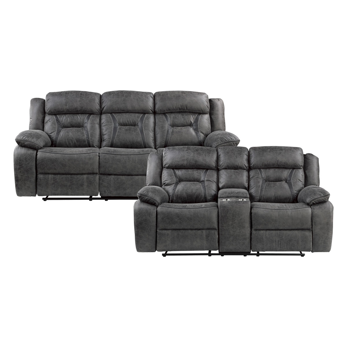 Homelegance 2pc Set: Sofa, Love 9989GYKIT2