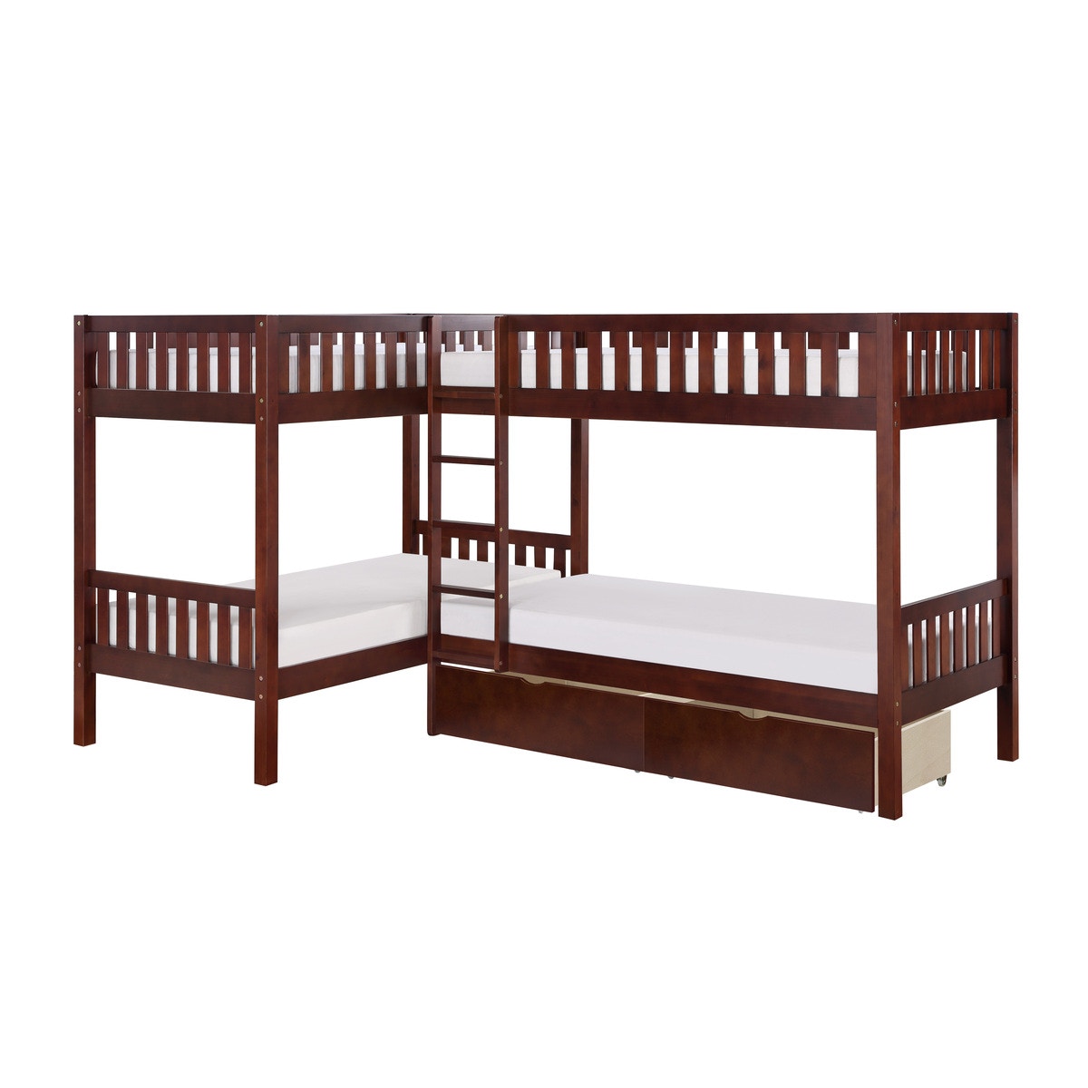 Homelegance Youth Corner Bunk Bed With Storage Boxes B2013cndc 1tkit Hickory Furniture Mart
