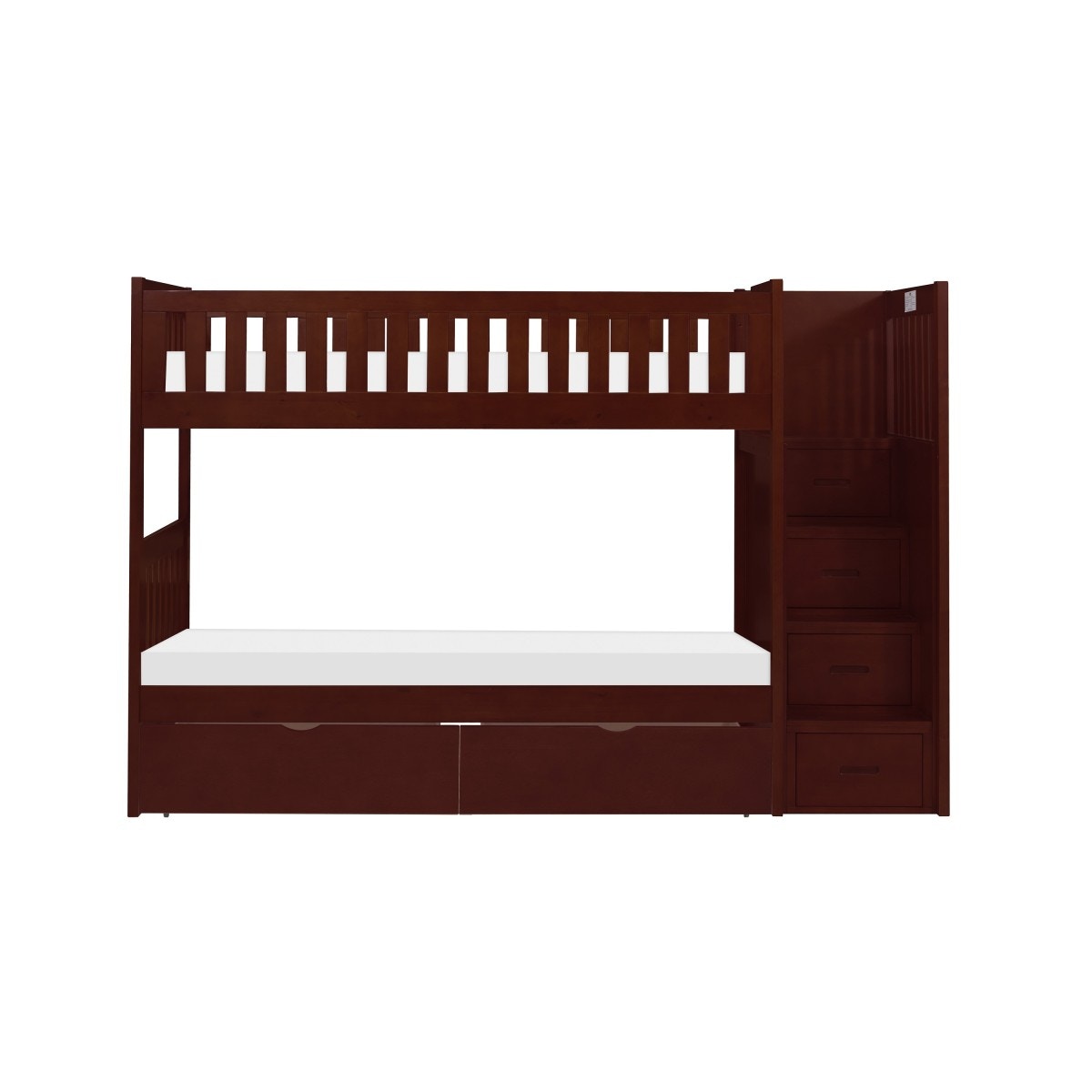  Twin/Twin Step Bunk Bed with Storage Boxes 