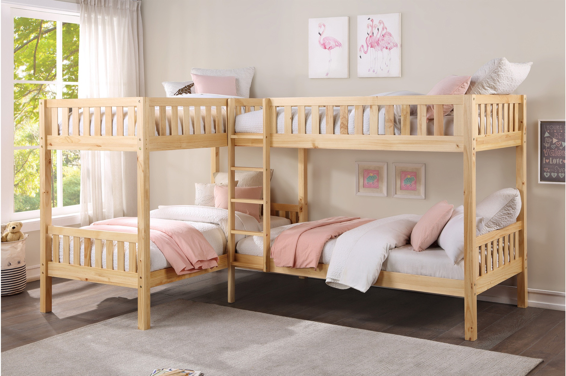 Homelegance Youth Corner Bunk Bed Side Rails Guard Rails And Ladder B2043cn 2 B2043cn 2