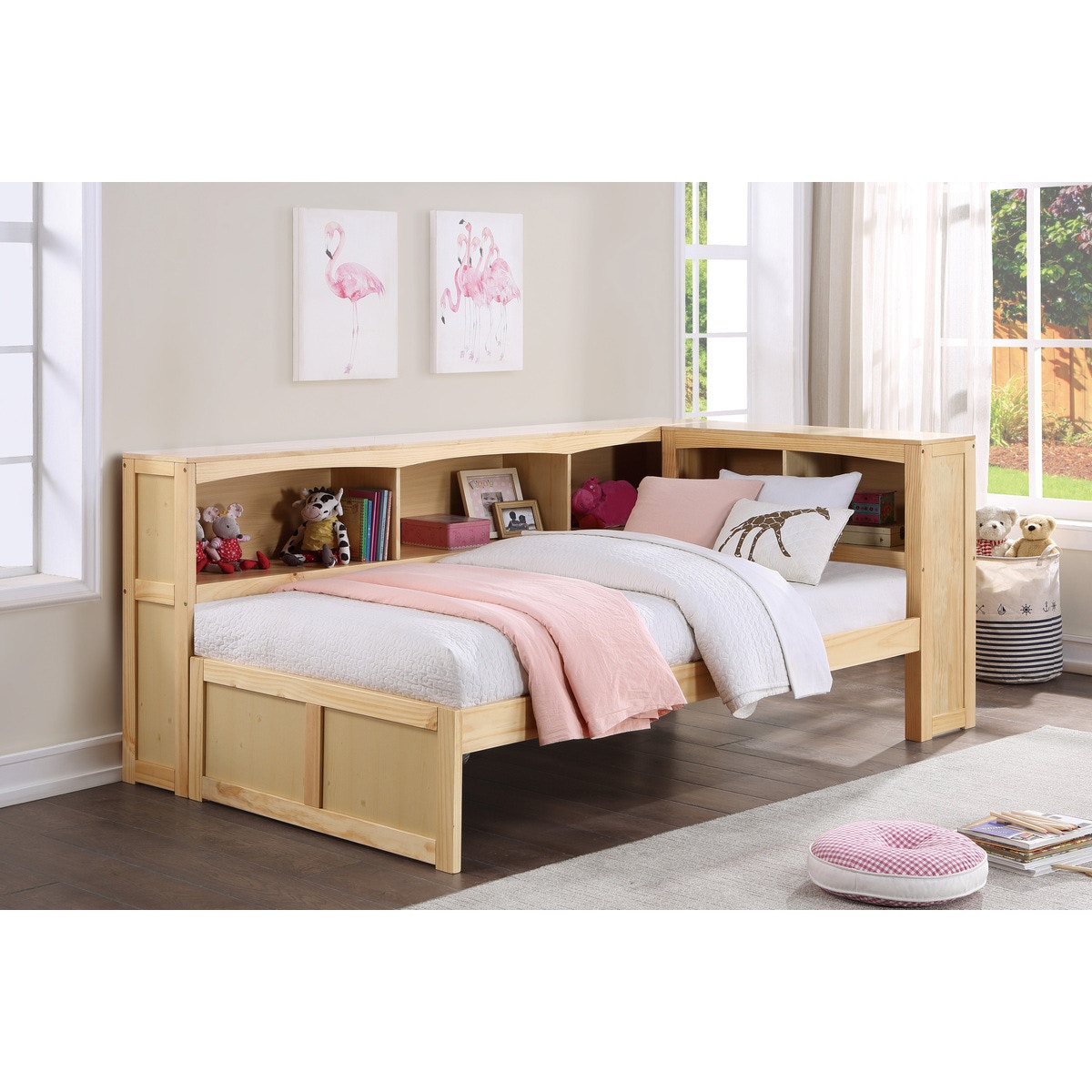 Homelegance Youth Twin Bookcase Corner Bed B2043BC1BCKIT Furniture