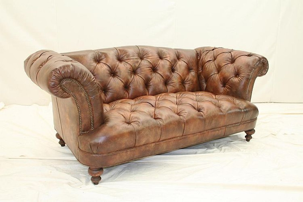old hickory furniture leather sofa