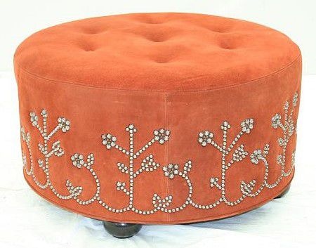 Old Hickory Tannery Living Room Round Ottoman 3003 Hickory Furniture