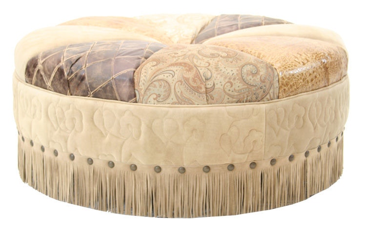 Old Hickory Tannery Pin Cushion Ottoman 3009 James Antony Home