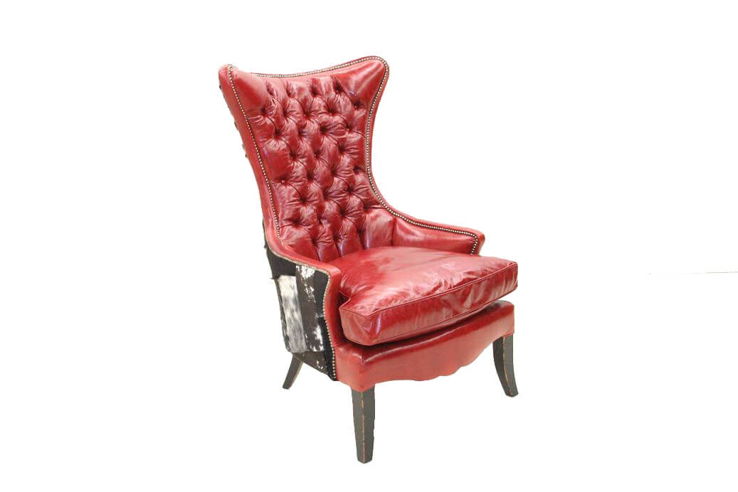 Old Hickory Tannery Living Room Wing Chair 414401 Lenoir Empire