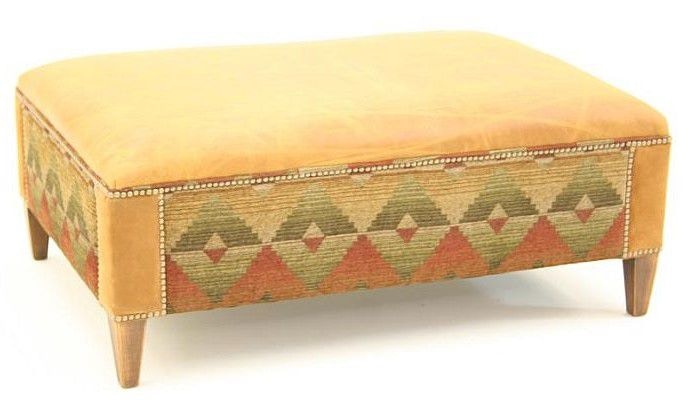 Old Hickory Tannery Cocktail Ottoman 453-00