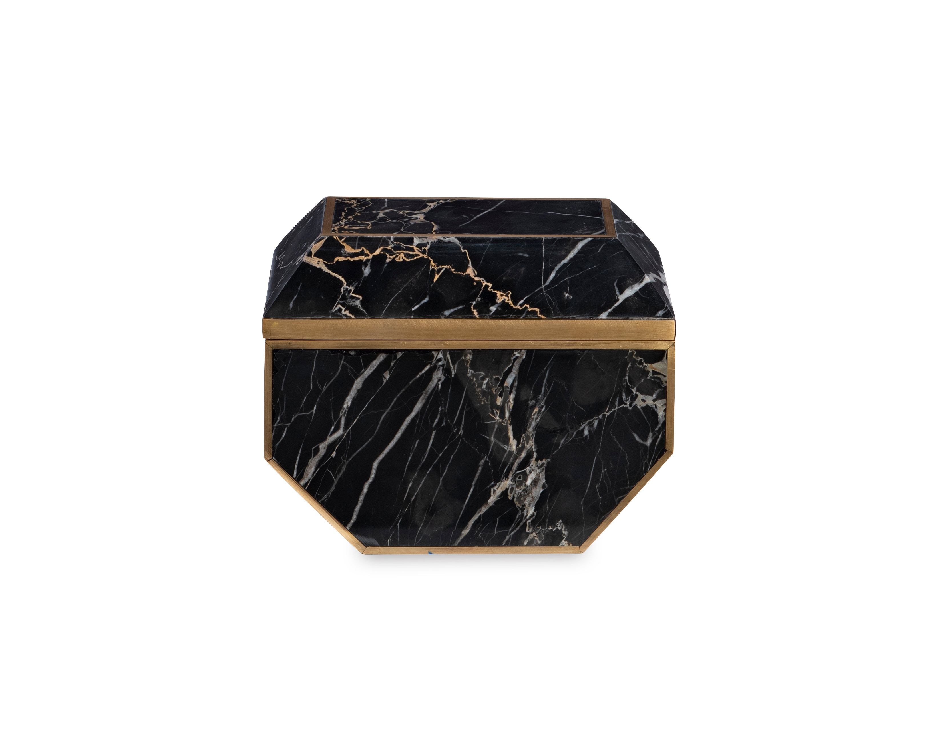 Maitland-Smith Small Brass And Golden Portoro Box 8478-11
