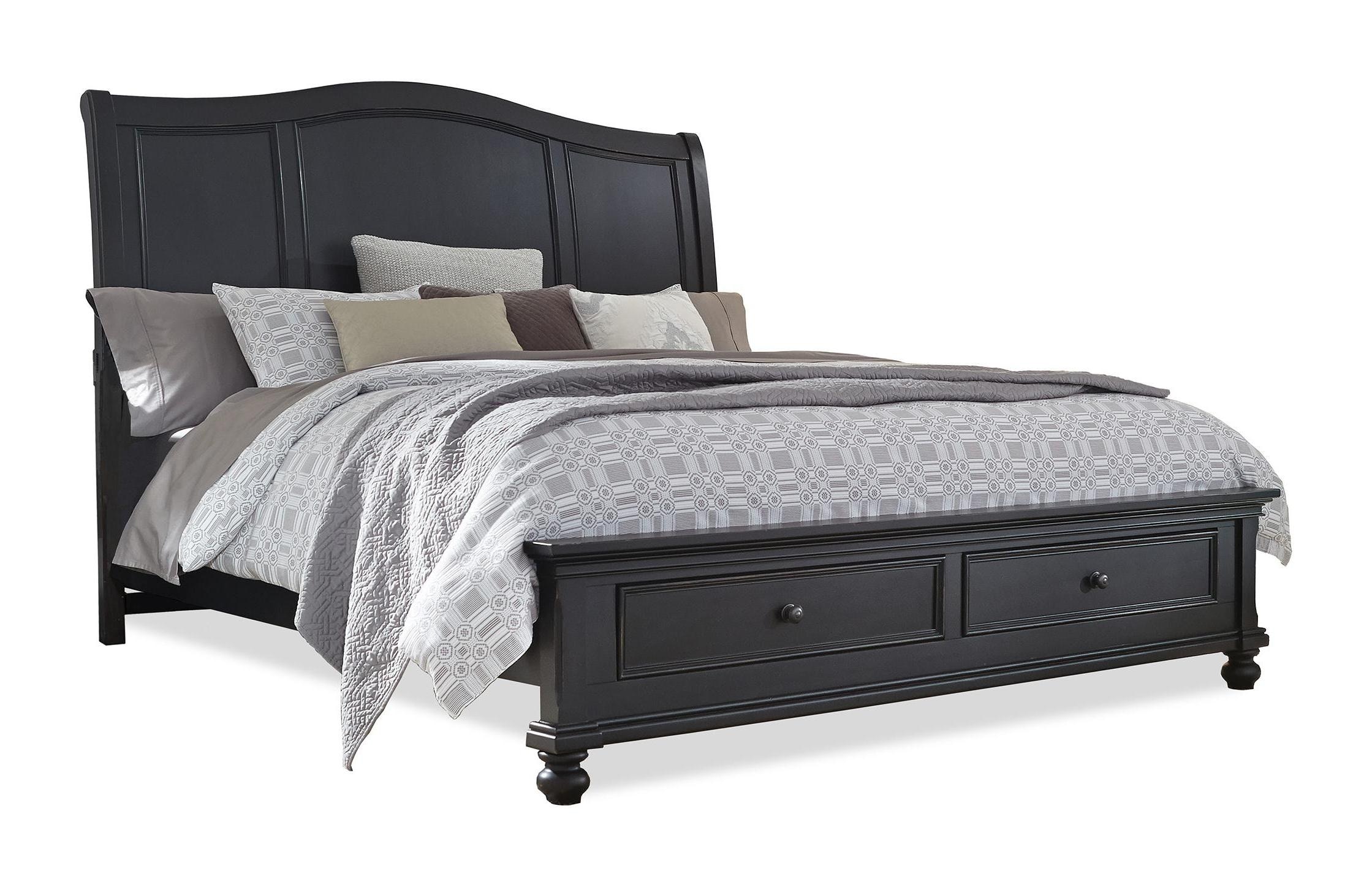 Black sleigh deals bed queen