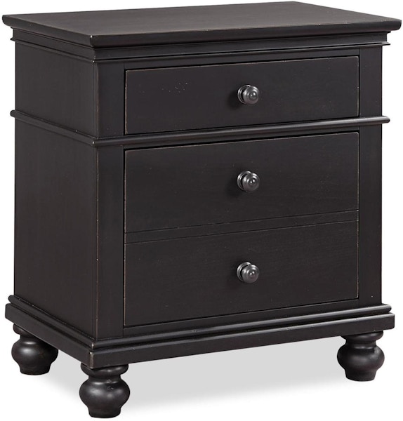 Crimped 2-Drawer Black and White Oak Wood Nightstand + Reviews