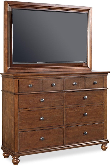 aspenhome Oxford Whiskey Brown TV Frame with TV Mount for Chesser 455 I07-487-WBR AI07-487-WBR