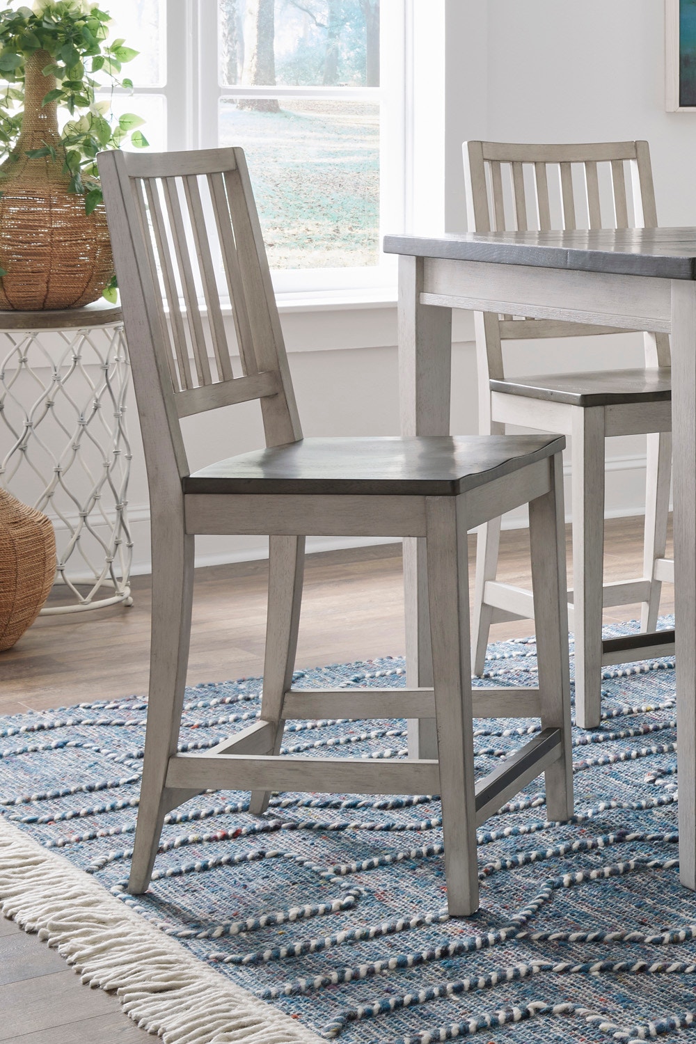 Caraway Wood Seat Counter Height Stool Set Of 2 - Thumbnail 2