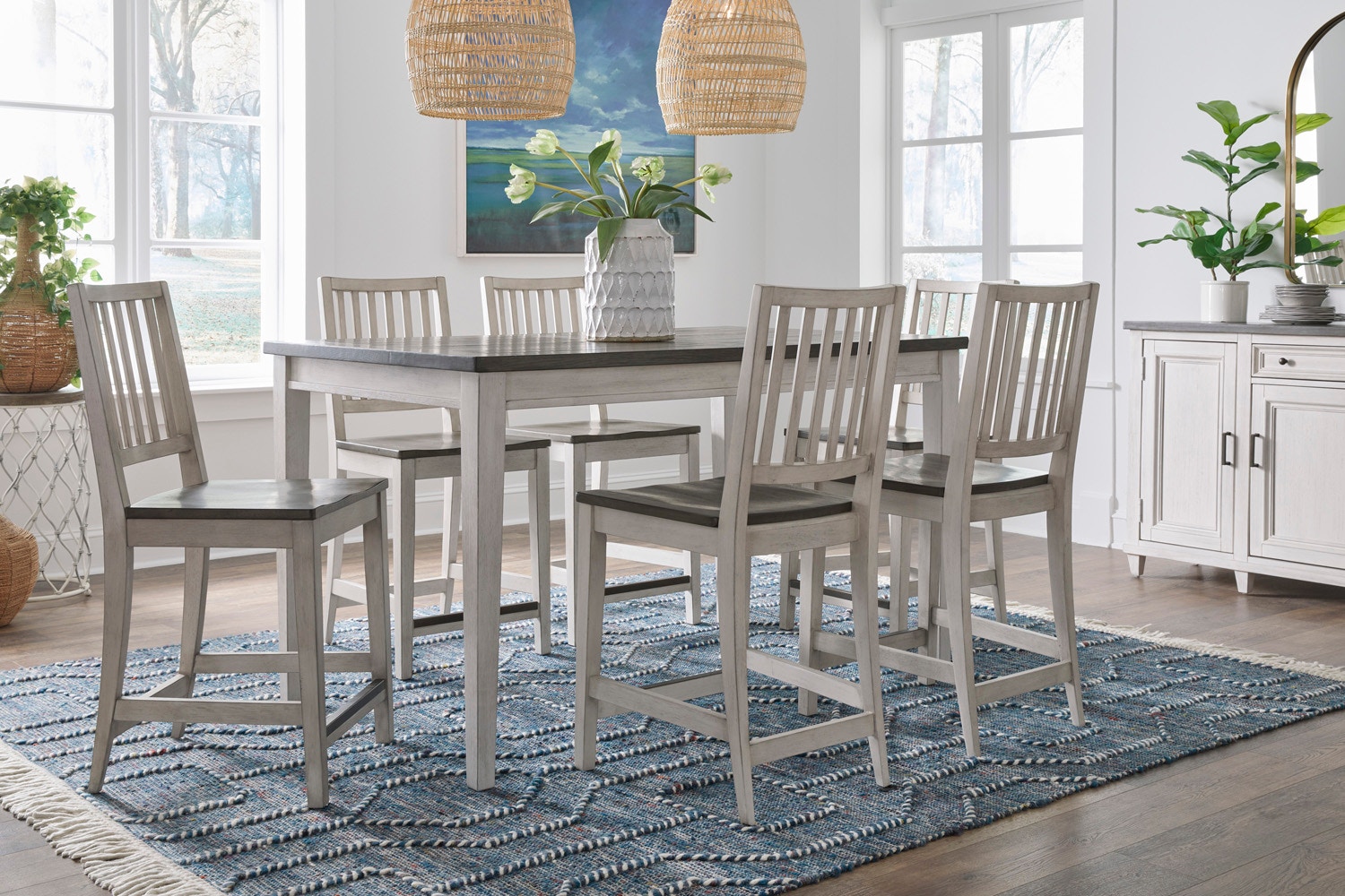 Counter Height Chair with Wood Seat - Thumbnail 2