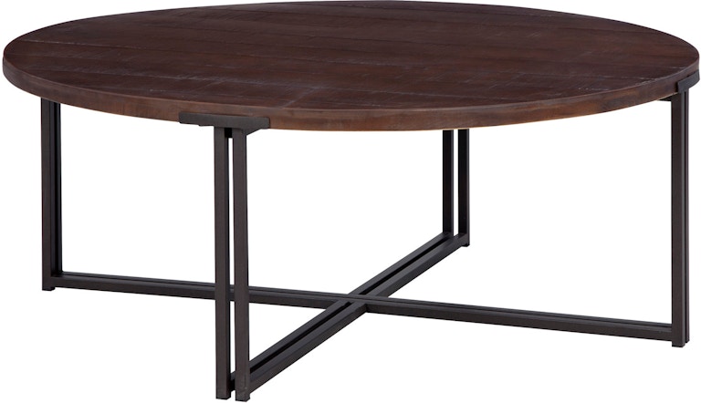 Aspenhome Zander Round Cocktail Table with Dual Metal Base I310-9101-UMB