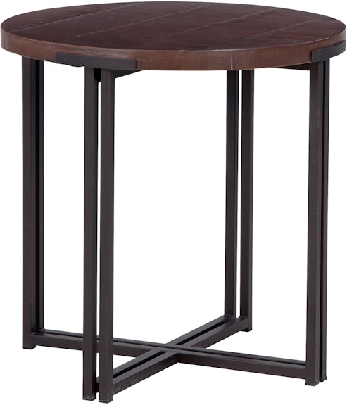 Aspenhome Zander Round End Table with Dual Metal Base I310-9141-UMB