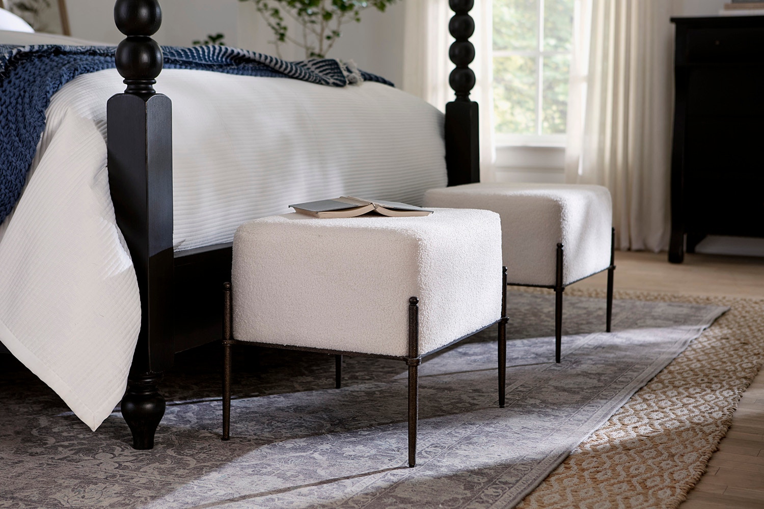 Caroline Shearling Natural Stool - Thumbnail 5