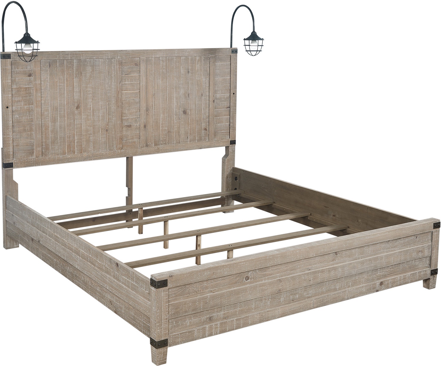 aspenhome Bedroom Queen Panel Headboard with 2 Lamps I349 412 WST Metropolitan Furniture Allen