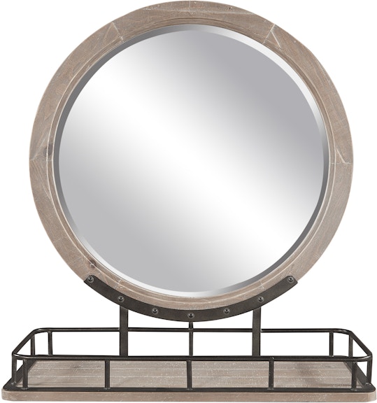 Aspenhome Foundry Round Mirror with Metal Base I349-464-WST